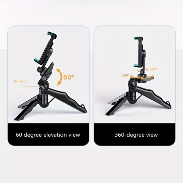 1pc Expandable Selfie Stick Tripod, PC Material, 360-Degree Rotation, with Smartphone Holder for Photography and Video - Image 10