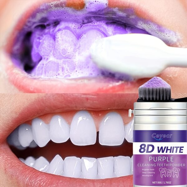 Ceyecr Purple Teeth Whitening Powder, 1.76oz - Deep Clean & Fresh Breath with Natural Pearl Essence for Dental Care